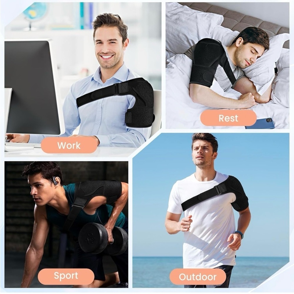 🖤 Boisea Adjustable Shoulder Brace – Pain Relief & Support – Black – Adult - Picture 7 of 9